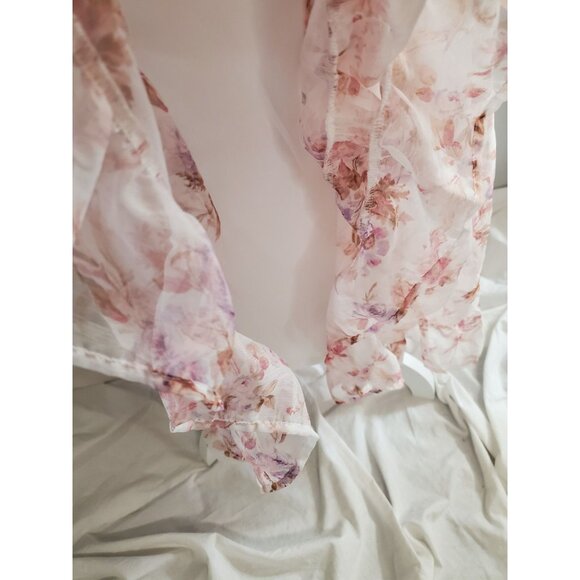 Lulus Babydoll Coquette Milkmaid Smocked Tiered Flowy Mini Dress Woman's Size M - Picture 8 of 16